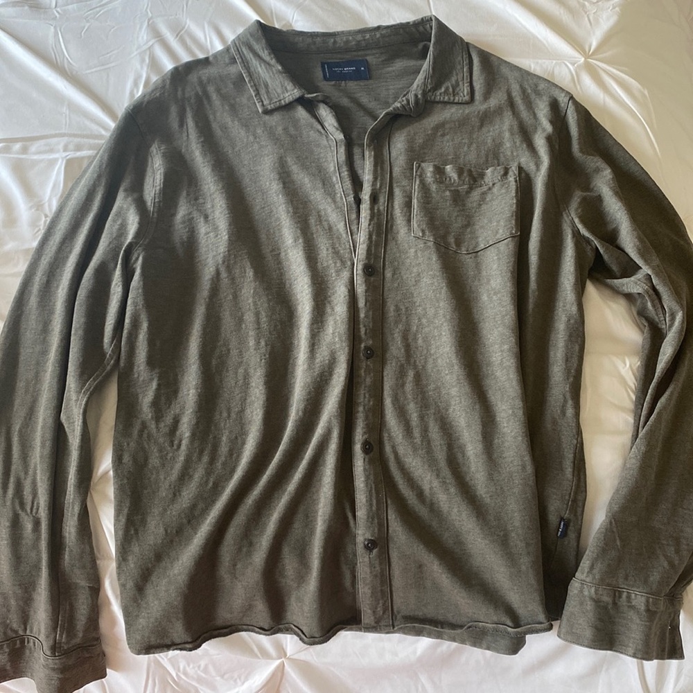 Lucky brand mens green long sleeve button down